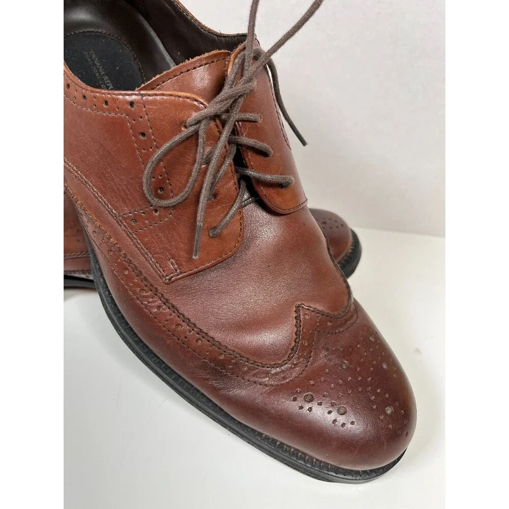 Banana Republic Brown Leather Dress Shoes Men's Size 9.5 Wingtips Oxfords